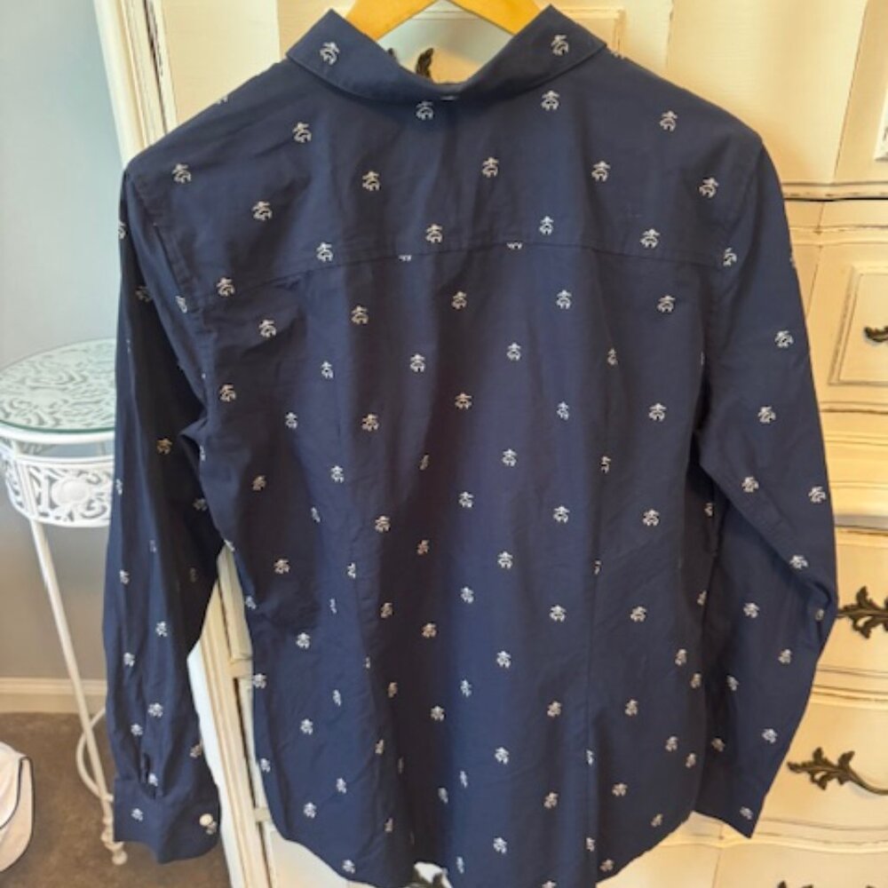Brooks Brother Navy Collared Long Sleeve Shirt size 10 - Picture 3 of 3